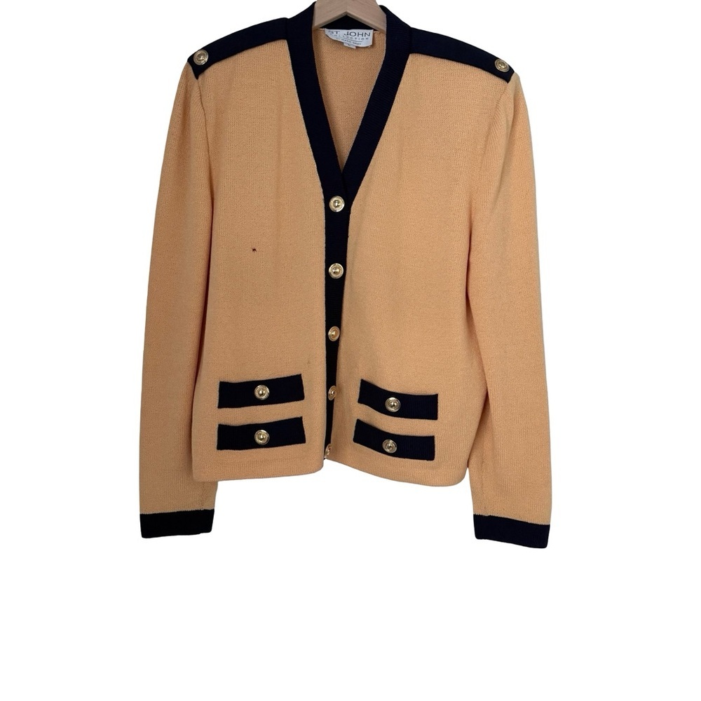 St. John Santana Knit V-Neck Jacket Sz L